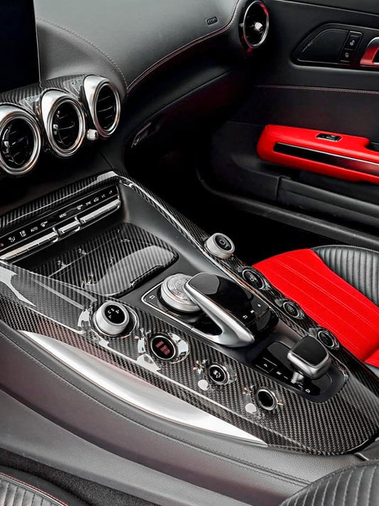 Real Carbon Fiber Interior Center Console Panel Cover for Mercedes Benz AMG GT GTS GTR GTC C190 R190 2015-2018