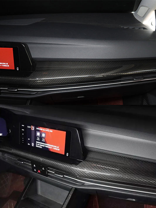 Volkswagen Golf 8 MK8 GTI GTE GTD R-Line Carbon Fiber Dashboard Trim (LHD, 2020-2024)