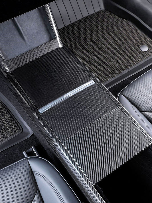 3pcs Real Carbon Fiber Center Console Panel Cover for Tesla Model Y Juniper (2025)