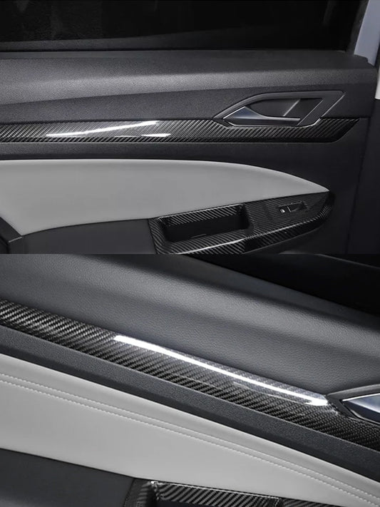 Volkswagen Golf 8 MK8 GTI GTE GTD R-Line Carbon Fiber Door Panel Trim (2020-2024)