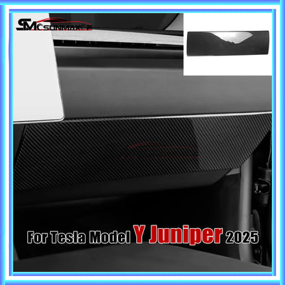 LHD Real Carbon Fiber Glove Box Panel Cover for Tesla Model Y Juniper (2025)