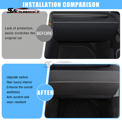 LHD Real Carbon Fiber Glove Box Panel Cover for Tesla Model Y Juniper (2025)