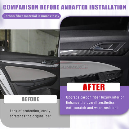 Volkswagen Golf 8 MK8 GTI GTE GTD R-Line Carbon Fiber Door Panel Trim (2020-2024)