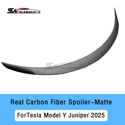 Real Carbon Fiber Rear Trunk Spoiler for Tesla Model Y Juniper Performance (2025)