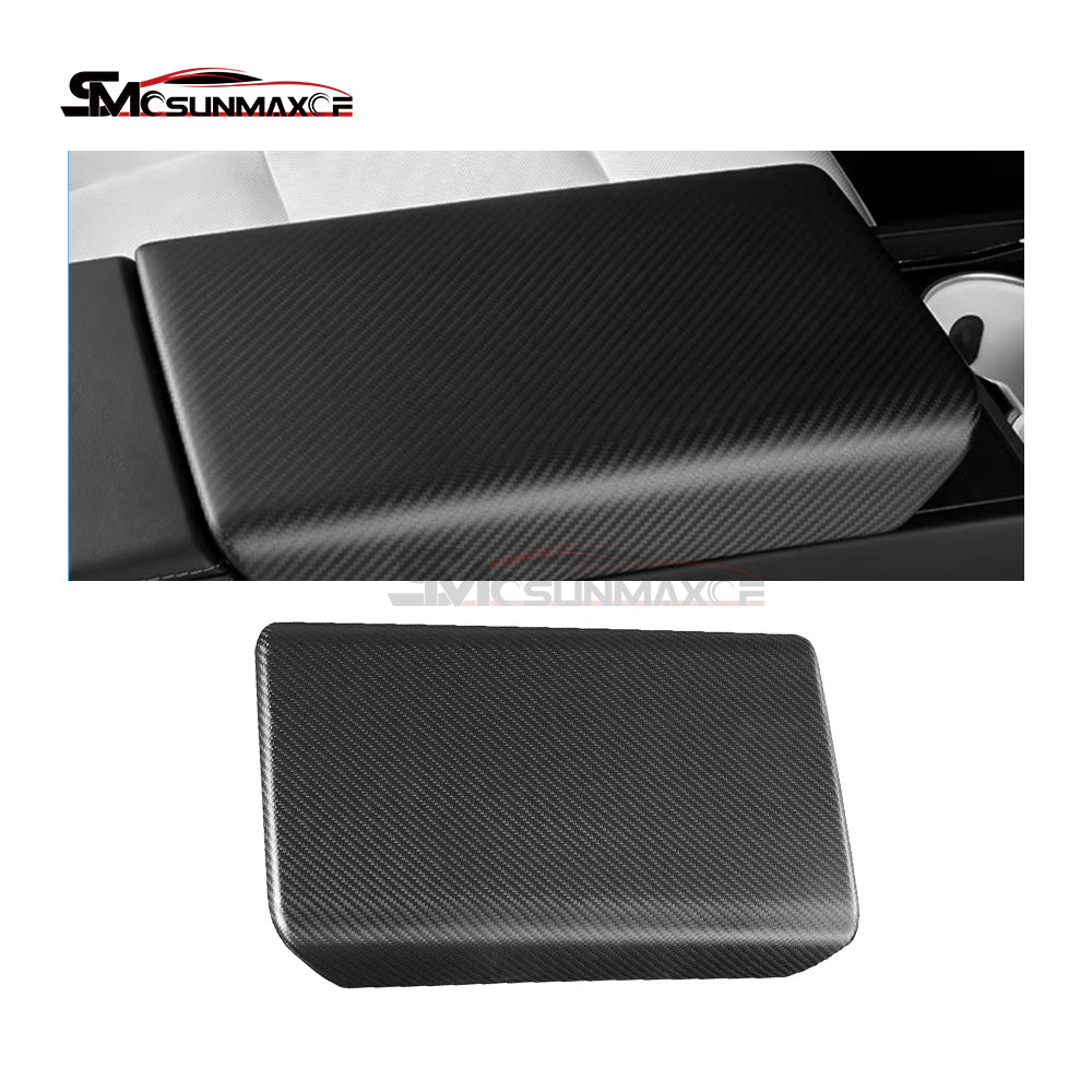 Carbon Fiber Armrest Box Panel Frame Cover for Tesla Model Y Juniper (2025)