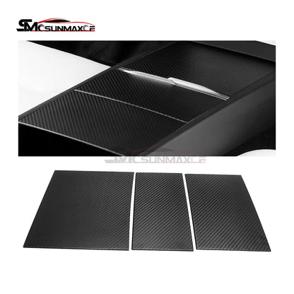 3pcs Real Carbon Fiber Center Console Panel Cover for Tesla Model Y Juniper (2025)
