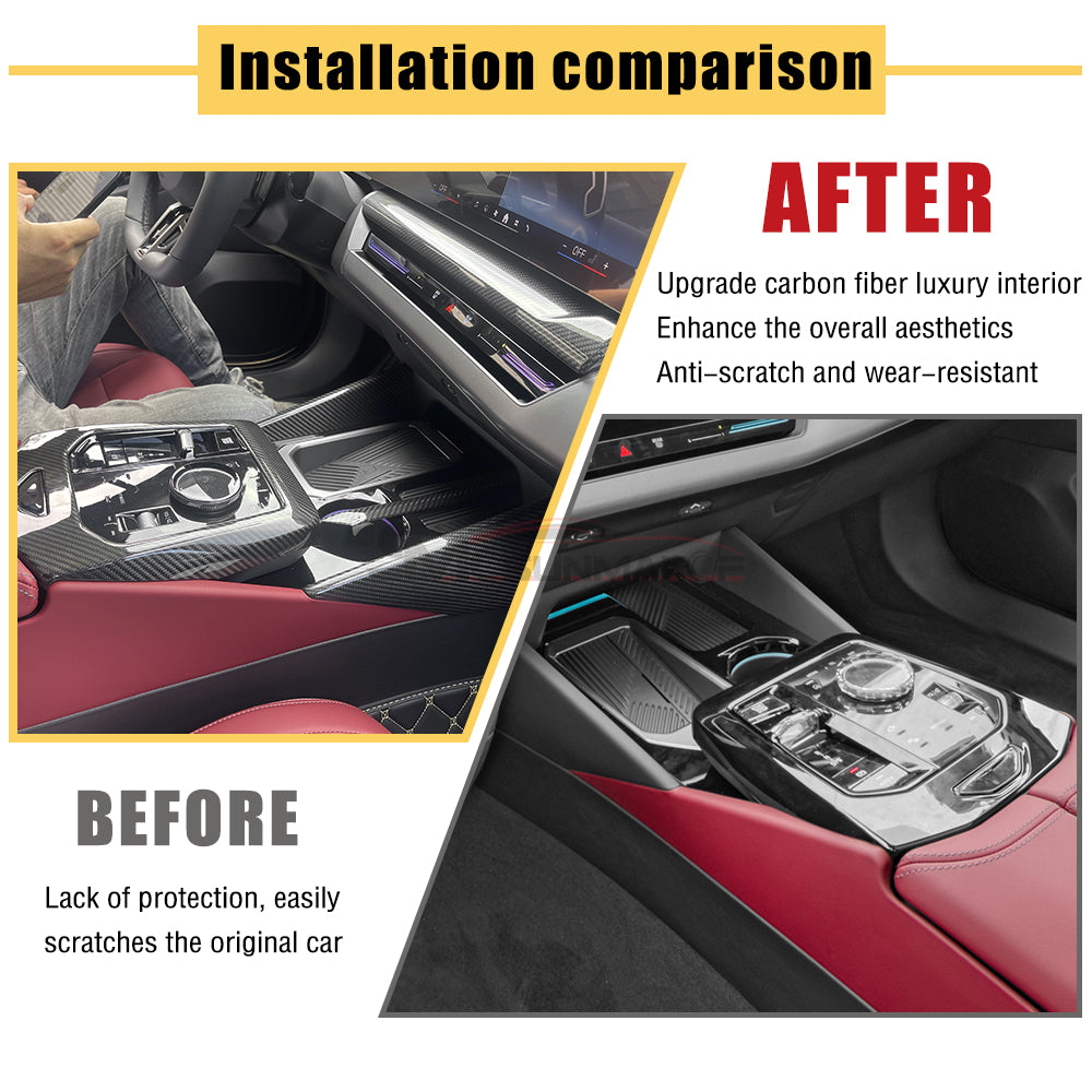 BMW 5 Series G68 530Li Carbon Fiber Center Console Cover (4PCS, 2024)
