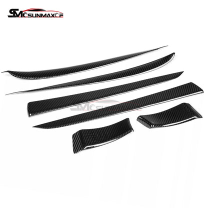 Tesla Model S 2021-2024 Real Carbon Fiber Door Trim & A-Pillar Covers (6PCS)