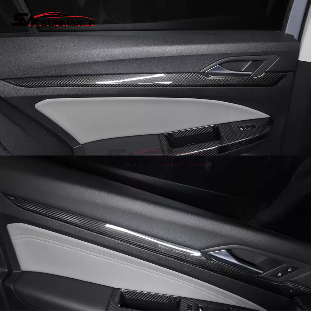 Volkswagen Golf 8 MK8 GTI GTE GTD R-Line Carbon Fiber Door Panel Trim (2020-2024)