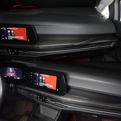 Volkswagen Golf 8 MK8 GTI GTE GTD R-Line Carbon Fiber Dashboard Trim (LHD, 2020-2024)