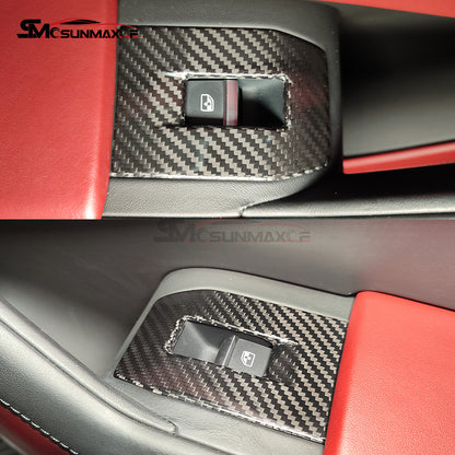 Caches de commutateurs de vitres en fibre de carbone pour Lamborghini Urus (2018-2025, 4 pièces) 