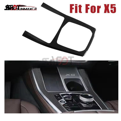 Real Carbon Fiber Center Console Panel Frame Cover for BMW X5 G05/X5M F95/X7 G07 (2020-2025)