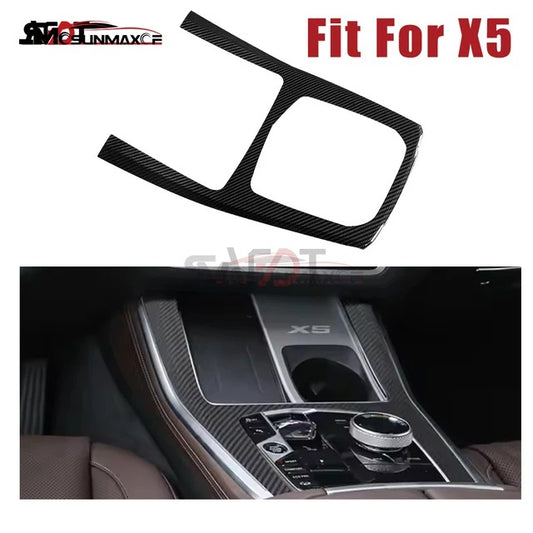 Real Carbon Fiber Center Console Panel Frame Cover for BMW X5 G05/X5M F95/X7 G07 (2020-2025)
